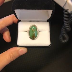 Damele turquoise and sterling silver ring. 6.25